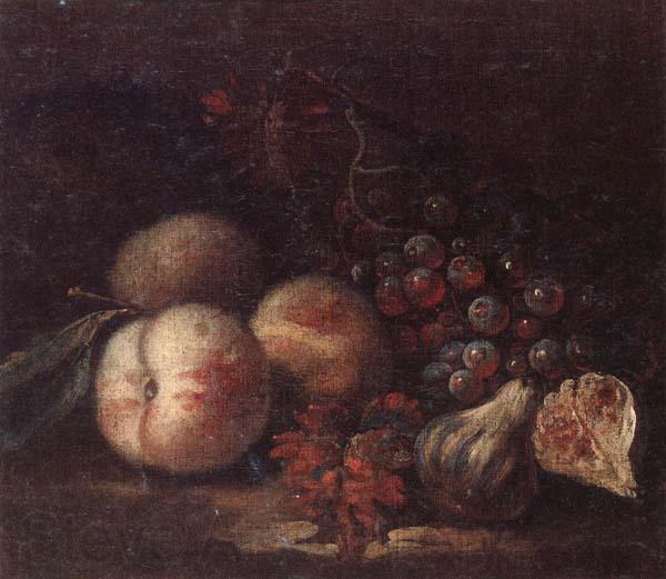 unknow artist Still life of peaches,figs and grapes